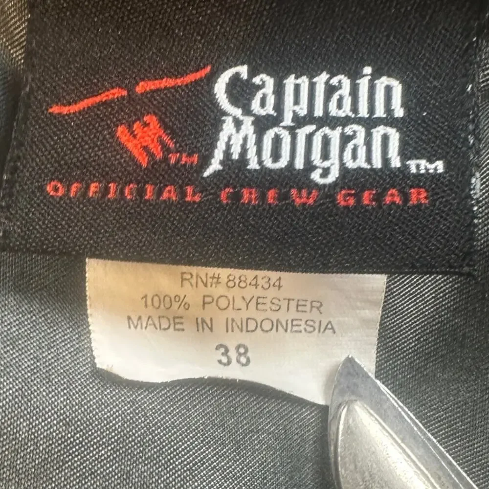 Captain Morgan Board Shorts Mens 38 Black Brave Wave Pirate Swim Trunks Rum Logo